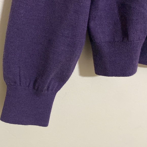 Aristo Men's Deep Purple Zip-Up Sweater pull over XL event soft wool cozy office - Picture 5 of 8